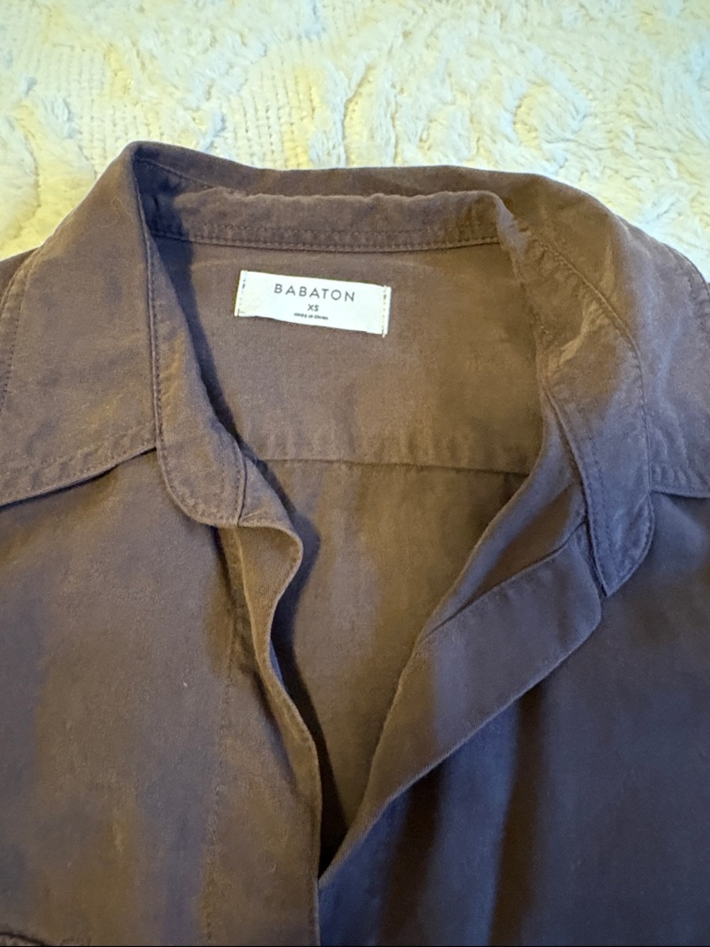 Babaton Button-Front Shirt Jacket in Deep Brown